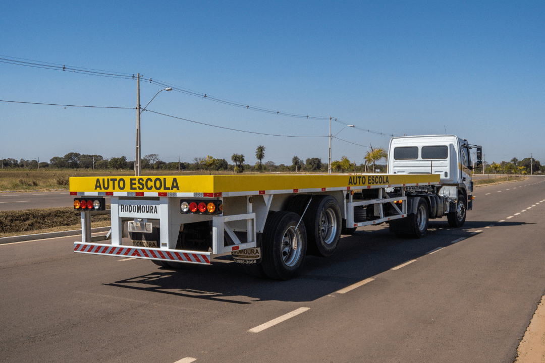 Carreta utilizada nas aulas para CNH Categoria E em Três Lagoas